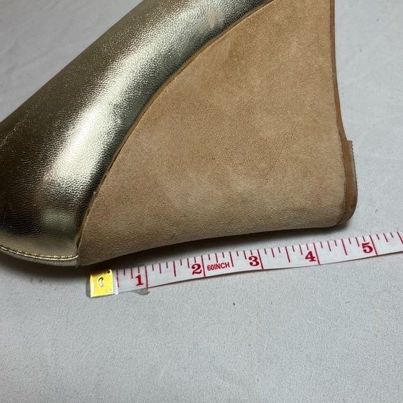 Jeffrey Campbell Adelaide Gold Leather Platform Wedge Heels - Size 7.5 - Picture 8 of 8